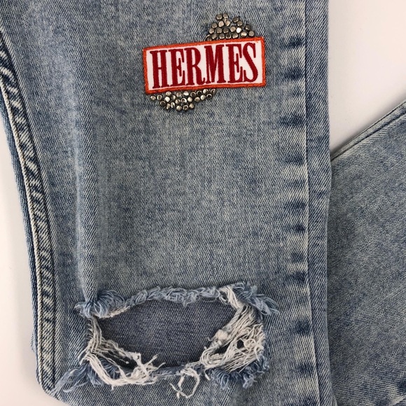 Topman x Hermès Spray On Skinny Bleach Wash Jeans - Picture 2 of 8